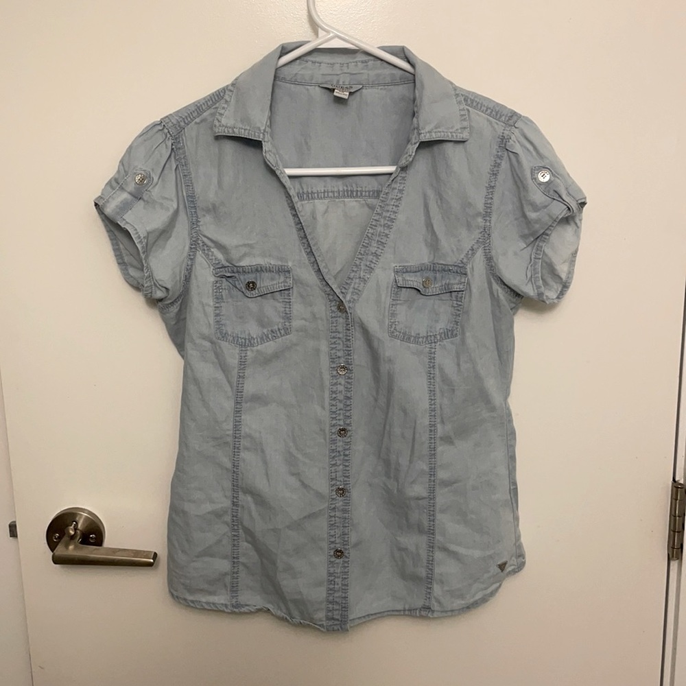 Guess jean deep v shirt